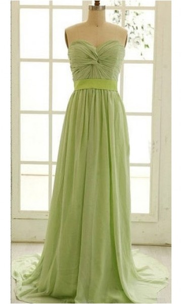 Pleated Twist Sash Long Prom Dress KSP279