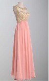 Pink Lace Flowers Embroidery Long Formal Dresses KSP293