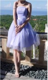 Fresh Mint Sweet Short Tulle Bridesmaid Dresses KSP326