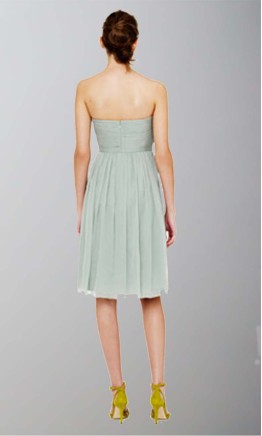 Mint Green Strapless Short Chiffon Dress with Sash KSP329