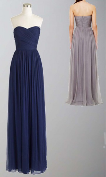 Blue Sweetheart Fitted Long Bridesmaid Dress KSP334