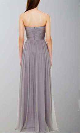 Navy Blue Sweetheart Strapless Ruched Chiffon Long Dress KSP334