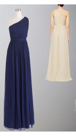 Navy Blue One Shoulder Bridesmaid Dress UK KSP335