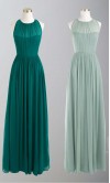 Long Bridesmaid Dresses UK with Illusion Neckline KSP336