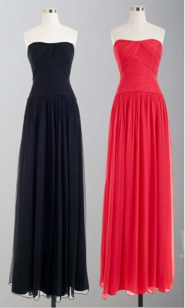 Navy Blue Strapless Asymmetrical Side-Draped Long Bridesmaid Dress KSP337