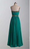 Green Strapless Golden Sequin Long Prom Dresses