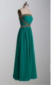 Green Strapless Golden Sequin Long Prom Dresses