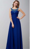 Blue Beading Round Neck Tunic Prom Dress Long KSP341