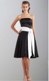 Classic Black Strapless Short Bridesmaid Dresses KSP342