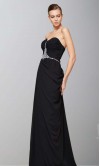 Black Sweetheart Side Ruffles Long Formal Dresses