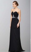 Black Sweetheart Side Ruffles Long Formal Dresses