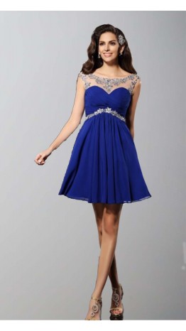 Blue Illusion Short Lace Prom Dresses UK KSP347