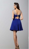 Short Blue Prom Dresses Cut Out Back