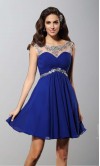 Short Blue Prom Dresses Cut Out Back