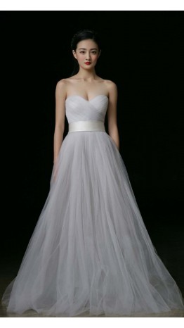 Elegant Sweetheart Long Gray Sweet 16 Dresses KSP356