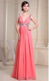 Deep V-neck Cut Out Sequin Straps Long Prom Dress UK KSP362