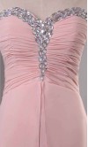 Pastel Pink Jeweled Sweetheart Layered Long Prom Dresses KSP364