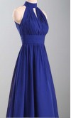 Royal Blue High Neck Keyhole Long Bridesmaid Dress KSP368
