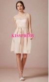 Elegant V-neck Short Dark Navy Bridesmaid Dresses KSP371