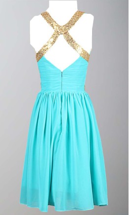 Black and Gold Sequin Short Prom Party Dress KSP380