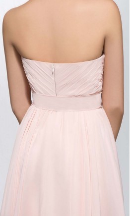 Light Pink Sweetheart Ruffled Short Bridesmaid Dresses KSP390