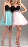Black and Pink Sweetheart Empire Short Prom Dresses KSP391