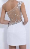 Sequin One Shoulder Bodycon Short White Grade Dress