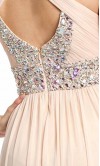 Grecian Sequin Double Collar Long Pink Prom Dresses KSP407