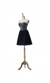 Cute Beaded Swirl Short Blue Graduation Dresses