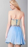 Jewel and Sequin Sweetheart Short Blue Prom Dresses 
