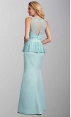 Elegant High Lace Illusion Long Sheath Bridesmaid Dresses KSP413