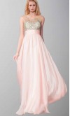 Jeweled Illusion Sweetheart Long Pink Prom Dresses KSP420
