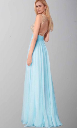 Jeweled Illusion Sweetheart Long Pink Prom Dresses