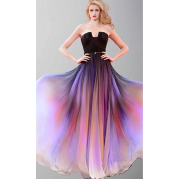 Beautiful Sunset Long Ombre Cape Prom Dresses KSP421