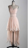 Blush Pink One Shoulder High Low Prom Dresses KSP422