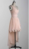 Blush Pink One Shoulder High Low Prom Dresses
