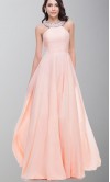 Long Pink Prom Dresses with Crystal Halter KSP437