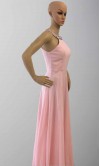 Long Pink Prom Dresses with Crystal Halter KSP437