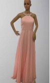 Long Pink Prom Dresses with Crystal Halter KSP437
