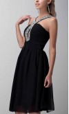 Keyhole Sequin Halter Short Black Grade Dresses 