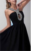 Keyhole Sequin Halter Short Black Grade Dresses 