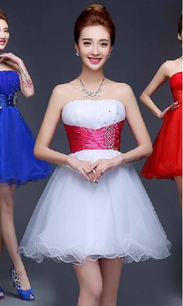 Corset Strapless Short Ball Dresses Lace Up Back