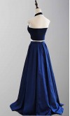Halter Blue Colors Two Pieces Prom Dresses Long KSP462