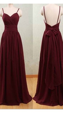 Jam Spaghetti Waisted Long Open Back Prom Dresses KSP468