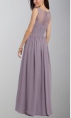 High Lace Illusion Dusty Purple Bridesmaid Dresses Long KSP484