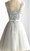 Applique Lace Short 8th Grade Prom Dresses  Lace Up Back