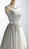 Applique Lace Short 8th Grade Prom Dresses  Lace Up Back