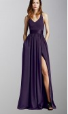 V-neck Halter Slit Bridesmaid Dresses with Pocket KSP489