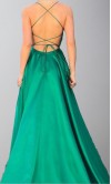 Appliqued Long Illusion V-neck Prom Dresses