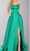 Appliqued Long Illusion V-neck Prom Dresses